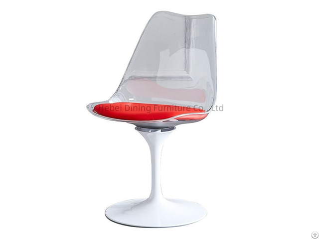 Transparent Backrest Plastic Chair With Colorful Cushions