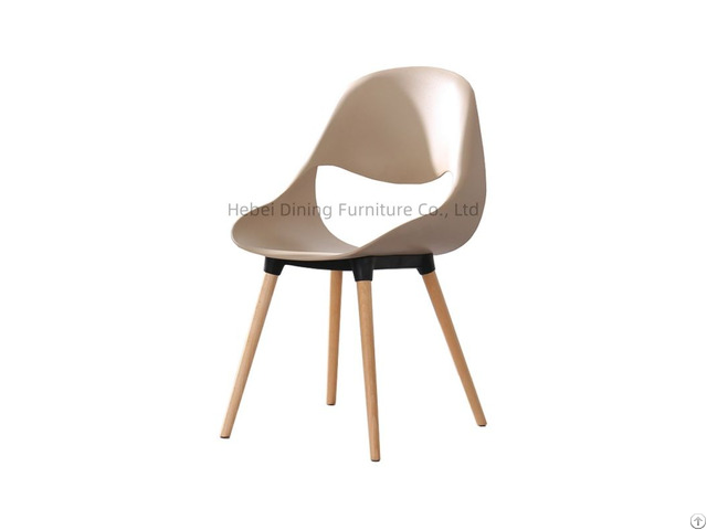 Multi Colored Plastic Wooden Leg Dining Chair