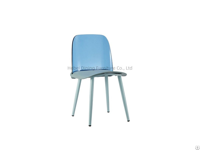 Plastic Chair With Clear Back And Iron Legs