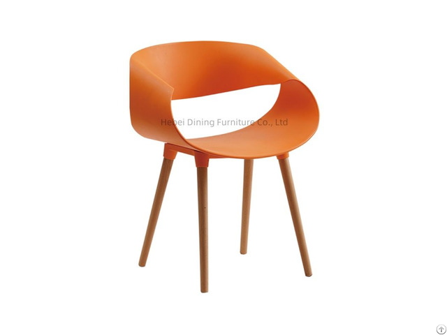 Solid Wood Plastic Backrest Dining Chair