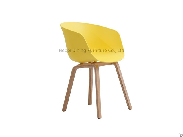 Wooden Metal Legs Plastic Chairs Pp Cafe Seating