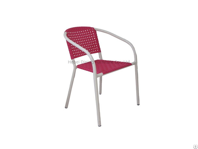 Metal Frame Woven Plastic Armchair