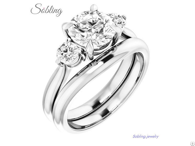 Sobling 1carat 6 5mm Round Brilliant Engagement Wedding Ring