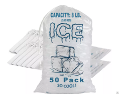 Heavy Duty Ice Bag Flat Cotton Drawstring Handle Packaging