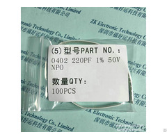 220pf 1% 50v Npo Yageo Smd Capacitor Cc0402frnpo9bn221