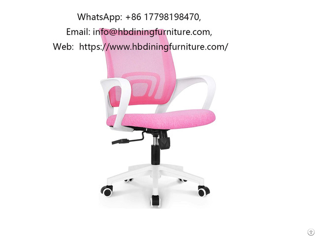 Pink Breathable Mesh Commercial Swivel Office Chair