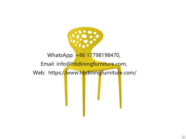 Plastic Yellow Round Back Dining Chair