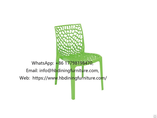 Plastic Green Square Backrest Mesh Dining Chair