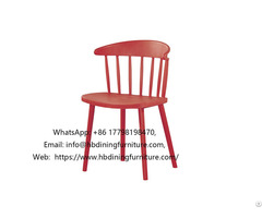 Red Curved Backrest Plastic Dining Chair