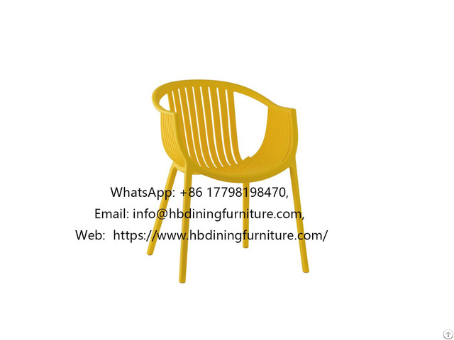 Yellow Round Seat Plastic Simple Dining Chair