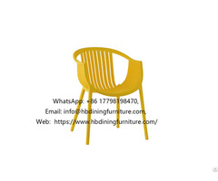 Yellow Round Seat Plastic Simple Dining Chair
