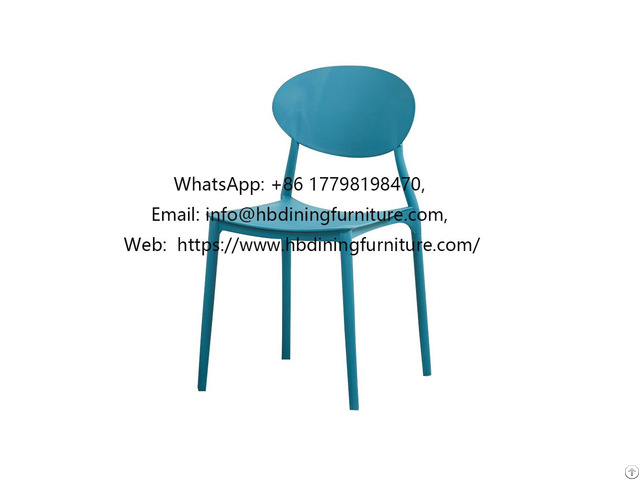Plastic Simple Dining Chair With Round Backrest
