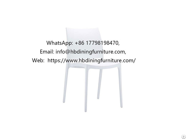 White Environmentally Friendly Plastic Dining Chair