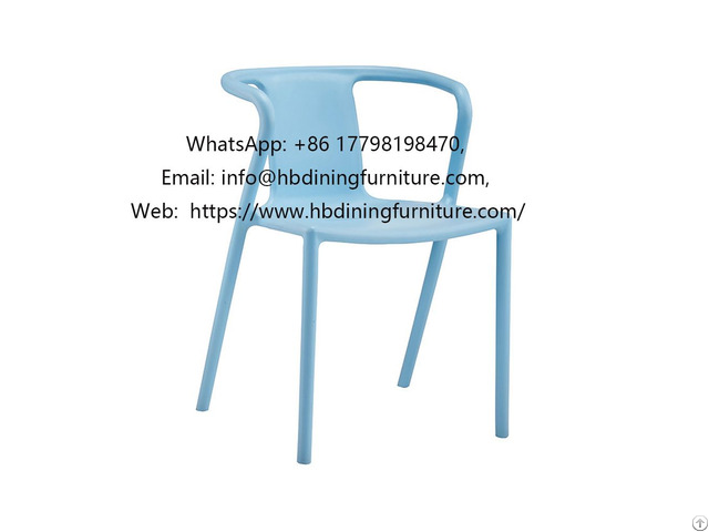 Plastic Seat Dining Chair With Armrests