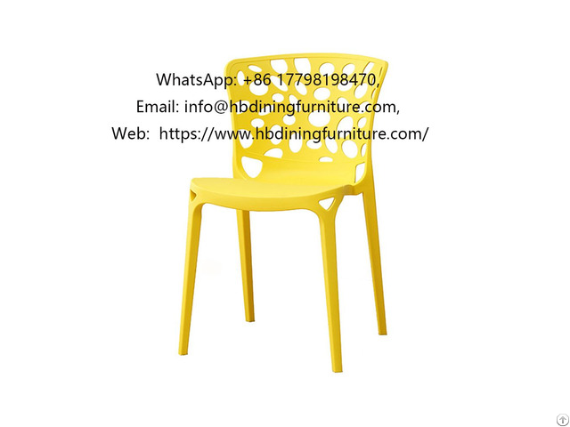 Yellow Fashionable Plastic Seat Dining Chair