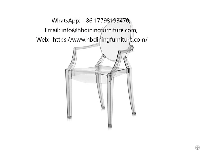 Transparent Household Plastic Seat With Armrest Dining Chair