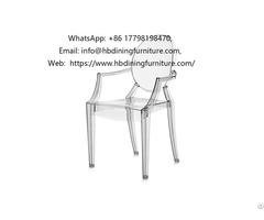 Transparent Household Plastic Seat With Armrest Dining Chair