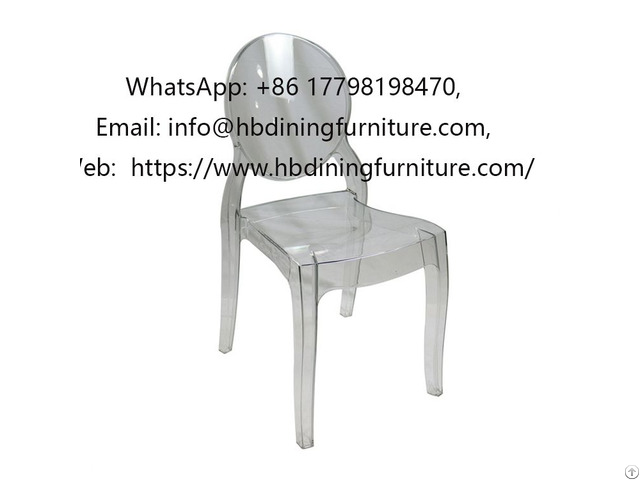 Transparent Backrest Plastic Seat With Armrest Dining Chair