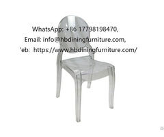 Transparent Backrest Plastic Seat With Armrest Dining Chair