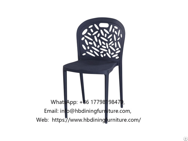 Black Household Plastic Seat Simple Dining Chair