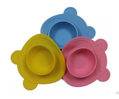 Cartoon Shaped Kids Baby Children Silicone Food Plates Bowl