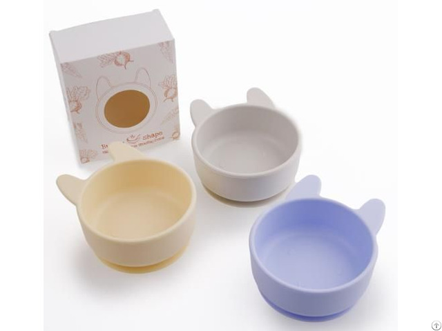 Kids Baby Silicone Food Bowl Plates