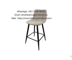 Upholstered Bar Chair High Leg Check Soft Fabric