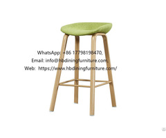 Fabric Cushion Bar Chair With High Wooden Legs