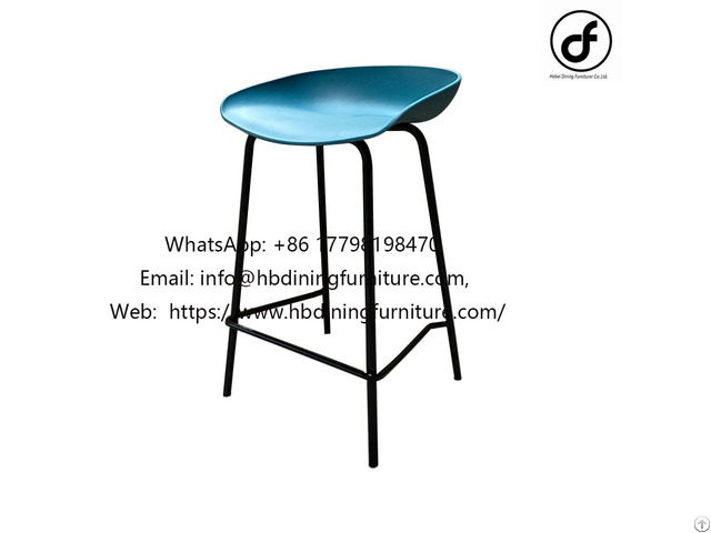 High Speed Rail Leg Bar Chair With Plastic Seat