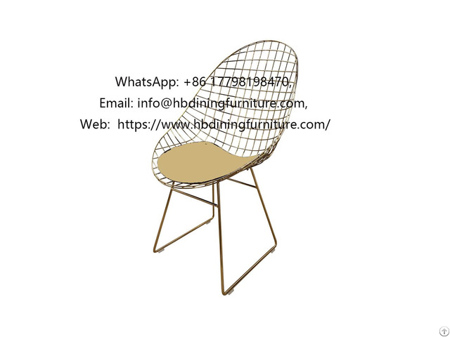 Hollow Metal Wire Black Dining Chair