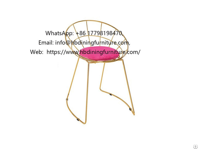 Gold Wire Chair With Soft Seat Cushion