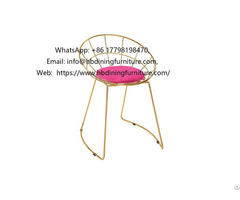 Gold Wire Chair With Soft Seat Cushion