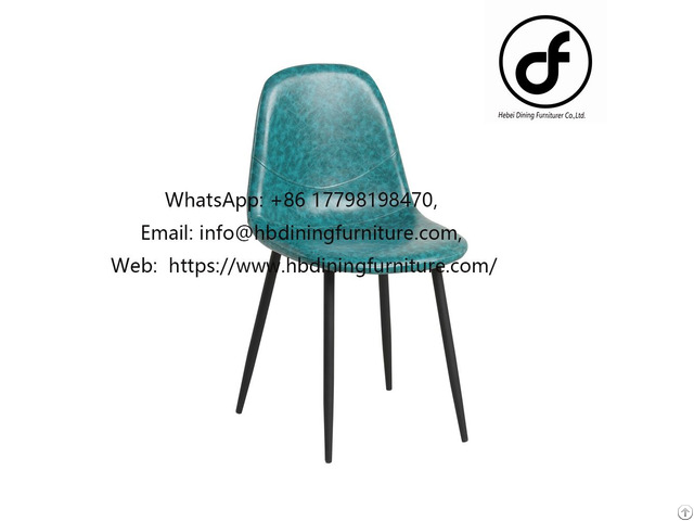 Leather Dining Chair Glossy Black