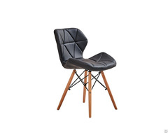 Leather Wooden Leg Dining Chair