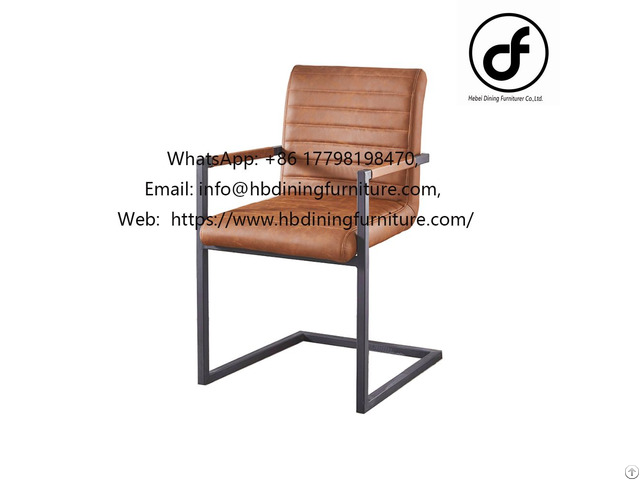 Metal Frame Leather Armchair