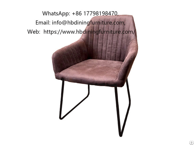 Purple Metal Legs Leather Armrest Living Room Chair