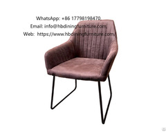 Purple Metal Legs Leather Armrest Living Room Chair