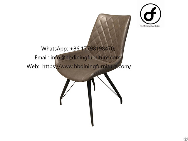 Metal Legs Faux Leather Padded Seat