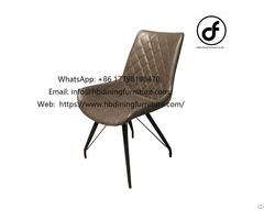 Metal Legs Faux Leather Padded Seat