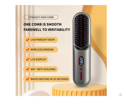 Cordless Portable Hair Straightener Brush For Travel-mini Ionic Hot Comb Straightener