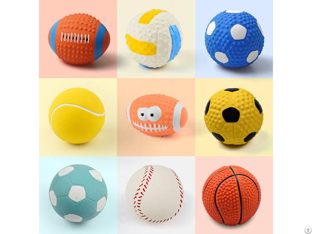 Pet Latex Toys Stuffed Cotton Rugby Football Soccer Volleyball Audible