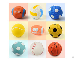 Pet Latex Toys Stuffed Cotton Rugby Football Soccer Volleyball Audible