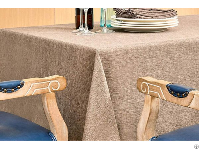 Cationic Yang Dyed Polyester Tablecloth Flaxen