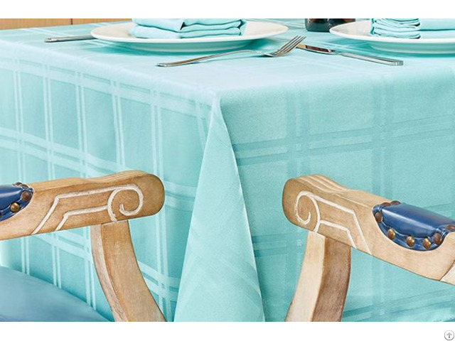 Microfiber Plaid Tablecloth Turquoise