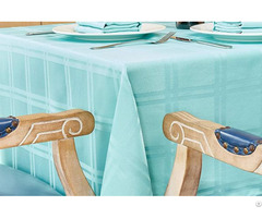 Microfiber Plaid Tablecloth Turquoise