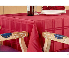 Microfiber Plaid Tablecloth Red