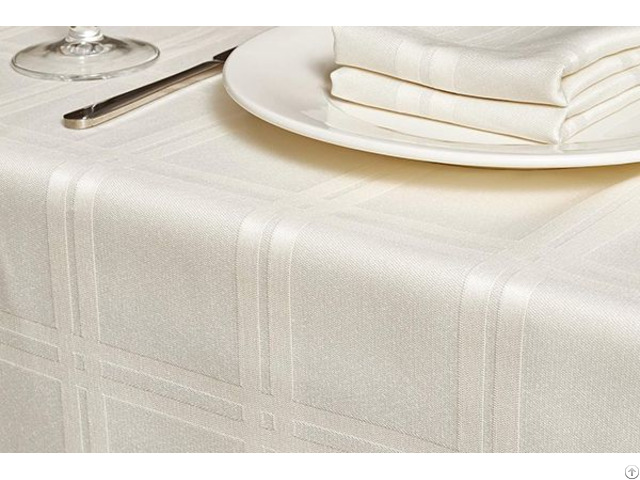 Microfiber Plaid Tablecloth Lvory