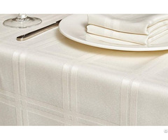 Microfiber Plaid Tablecloth Lvory