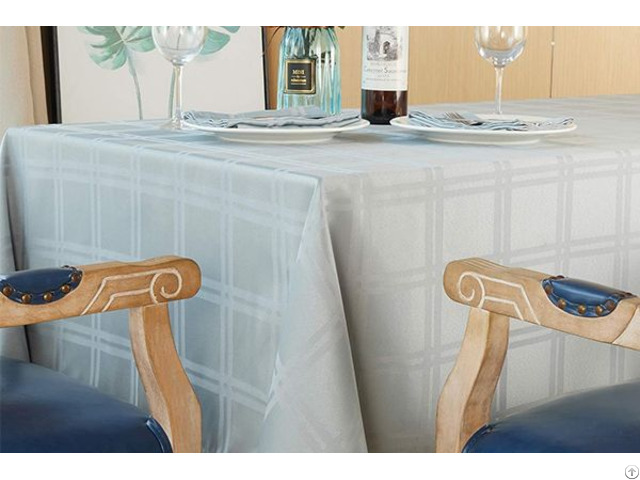 Microfiber Plaid Tablecloth Gray