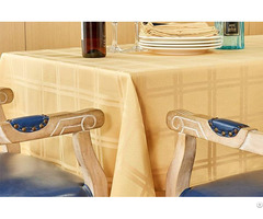 Microfiber Plaid Tablecloth Gold